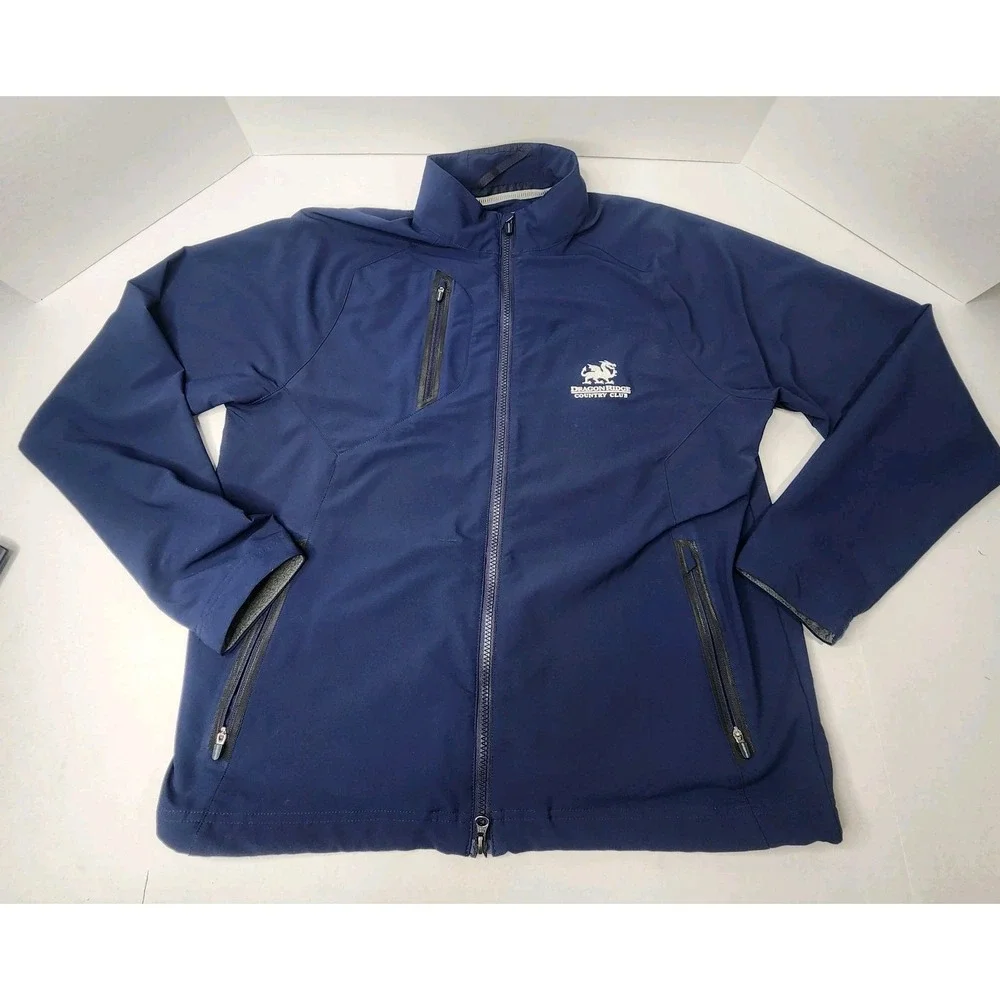 Zero Restriction Jacket Mens Medium Blue Tour Series Full Zip Golf Dragon Ridge